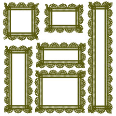 春色、くすみカラーフリルレース四角サイズ各種セット
