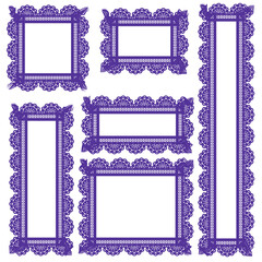 春色、くすみカラーフリルレース四角サイズ各種セット