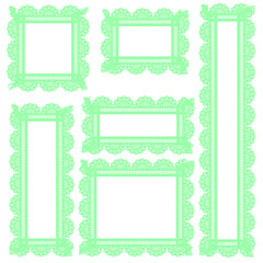 春色、くすみカラーフリルレース四角サイズ各種セット