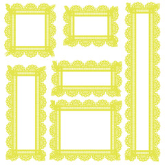 春色、くすみカラーフリルレース四角サイズ各種セット