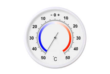 Celsius scale thermometer isolated on transparent background. PNG file. Ambient temperature minus 50 degrees