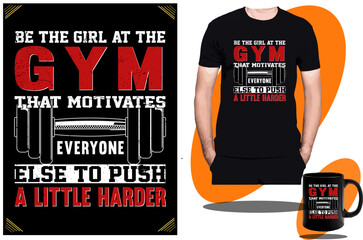Gym Fitness T shirt design and mug design vector for boys and girls and super cool gym t shirt design template and concept