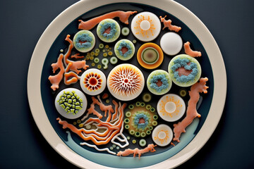 Sharp and detailed view of a bacterial colony growing on a plate