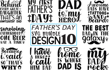 Naklejka premium Father's Day SVG Bundle