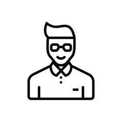 Black line icon for young