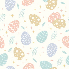 gentle pattern with colored easter eggs vector illustration easter
