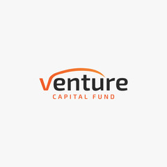 creative venture capital fund logo business vector design template with typography and modern styles isolated on white background
