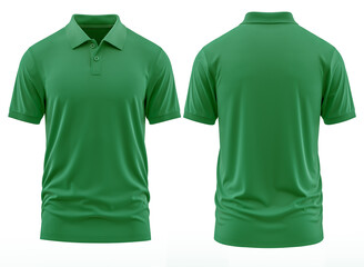 Polo shirt Short-Sleeve rib collar and cuff ( Realistic 3d renders ) Green