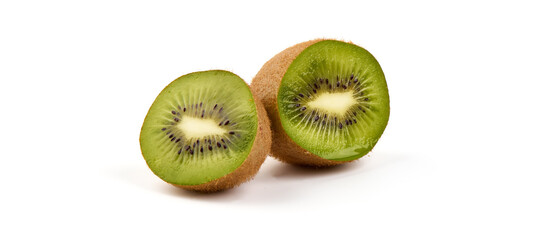 Juicy kiwi fruit, isolated on white background.