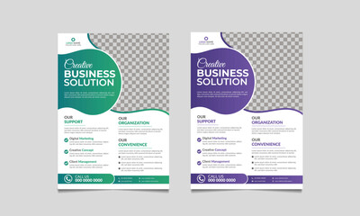 Corporate business flyer template design set with blue. marketing, business proposal, promotion, advertising, publication, new digital marketing flyer set.