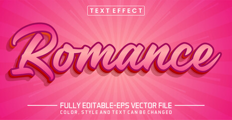 Romance text editable style effect