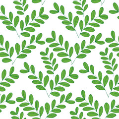 Seamless background in the style of nature.  Geometric ornament Leaf elements. Vector illustration. Used for wallpaper, wrapping paper for printing, textiles.