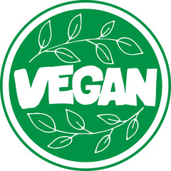 Vegetarianism icon. The inscription of the word vegan. Healthy food.