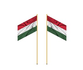 Hungarian flag in the wind