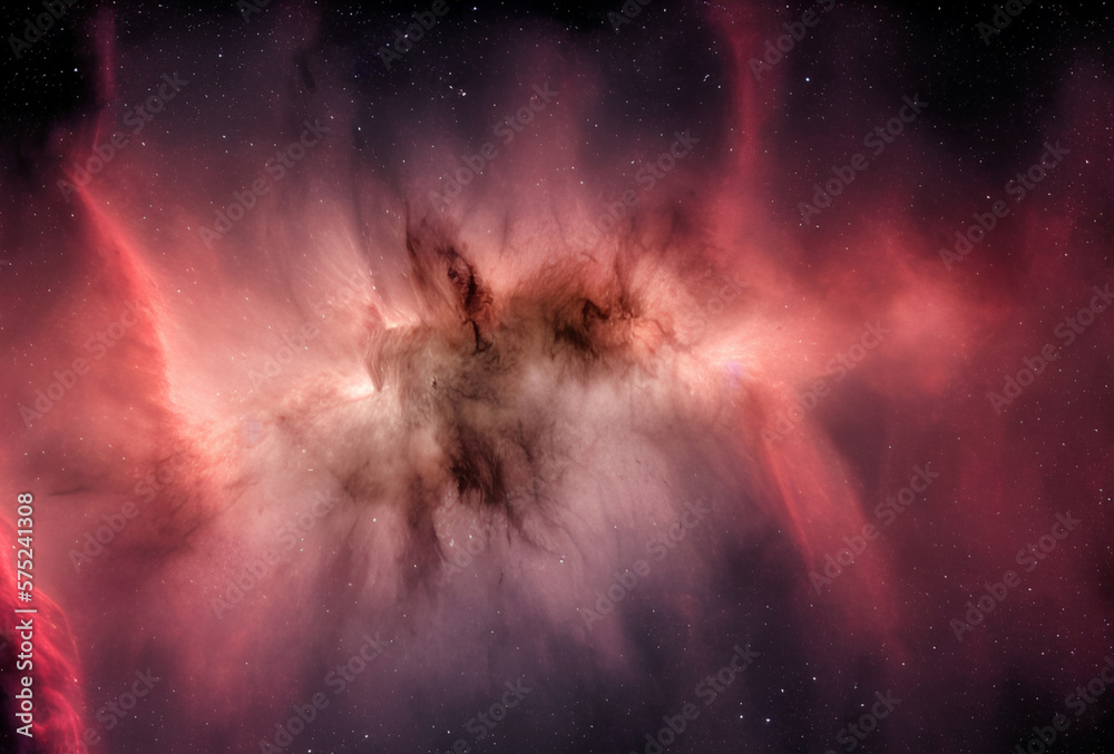 Wall mural dark nebula in outer space. generative artificial intelligence.