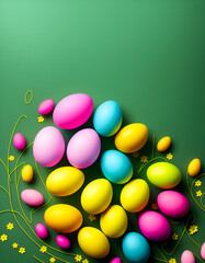 Fototapeta na wymiar Easter Concept, Colorful Easter Eggs
