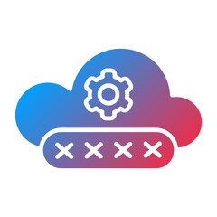 Vector Design Cloud Password Icon Style
