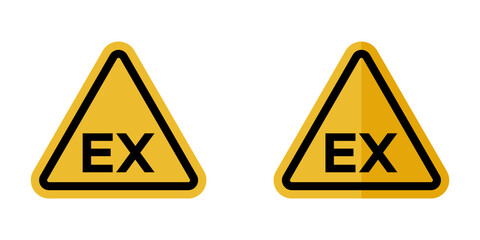 ATEX Explosive Atmosphere area zone warning signs set - obrazy, fototapety, plakaty
