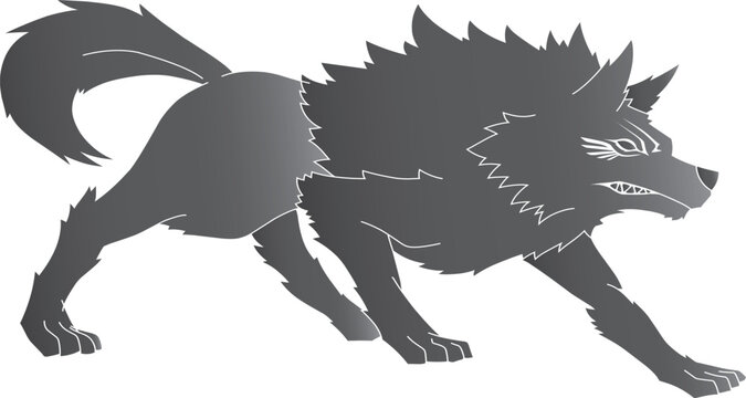 wild wolf silhouette isolated, wild animal, logo with wolf, vector image