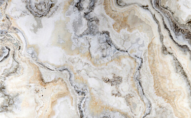 Natural stone for glossy or matt surfaces. White marble, golden grey veins