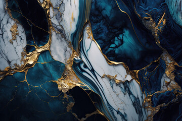 Marble texture blue and gold