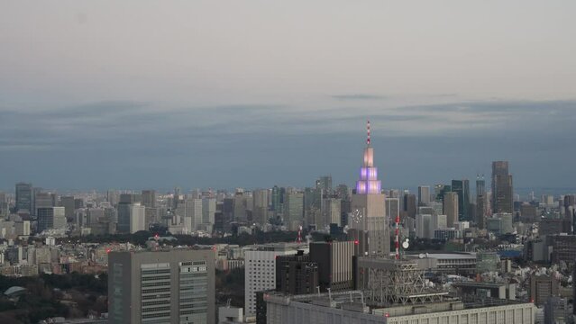 Buildings, urban landscape materials, business, Tokyo Shinjuku view from the Metropolitan Government, skyscrapers, twilight,