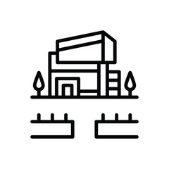 Black line icon for villas