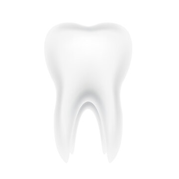 Healthy tooth with glowingt teeth whitening. Medical dentist concept. Realistic 3D file PNG.