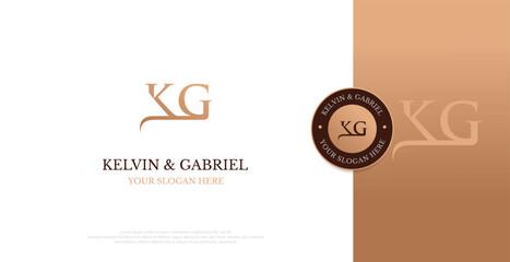 Initial KG Logo Design Vector