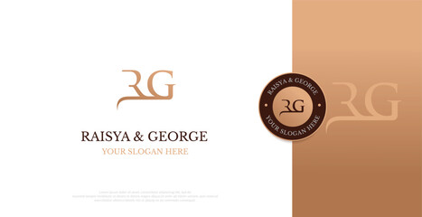 Initial RG Logo Design Vector