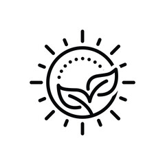 Black line icon for eco earth