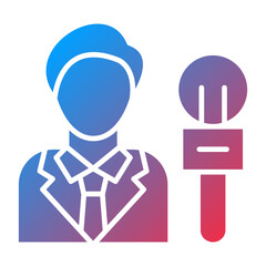 Vector Design Male Journalist Icon Style