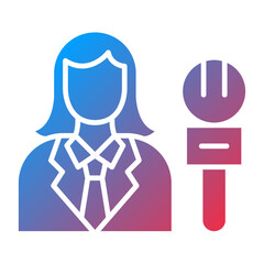Obraz premium Vector Design Female Journalist Icon Style