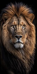 Motivational Lion portrait, Generative ai