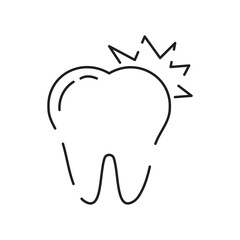 Obraz premium Dental or dentist vector line icon. Health care, medicine and medical Editable stroke. Hospital Tooth