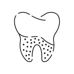 Dental or dentist vector line icon. Health care, medicine and medical Editable stroke. Hospital Tooth