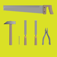 Home repair tools. Toolkit for construction