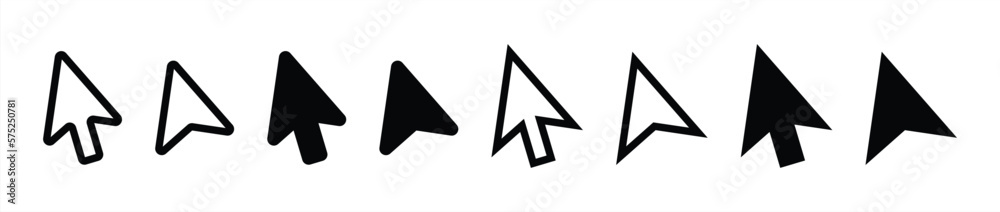 Fototapete cursor icon set. mouse cursor click icon symbol sign, vector illustration