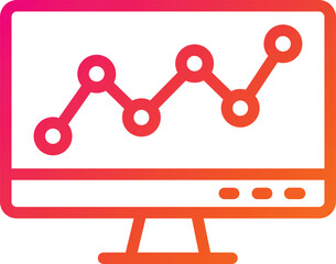 Line chart Vector Icon Design Illustration