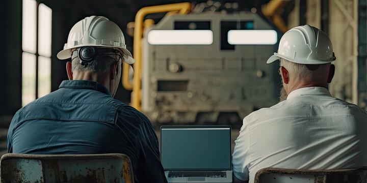Industrial Engineers in Hard Hats Discussing - Generative AI