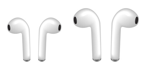 realistic stereo headphone isolated on white background