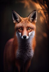 Obraz premium Fuchs schaut nach vorn, generative AI