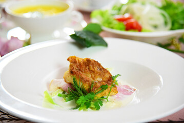 フレンチコース　魚のグリル