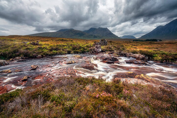 Cascading River Etive near Buachaille Etive Mor Mountain, Glencoe, Scotland © Colin Bourne