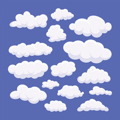 Pack of Cloud Meteorology Flat Vectors 

