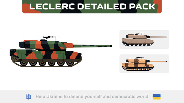 Vector Leclerc tank. French main battle tank (MBT). Leclerc vector tank