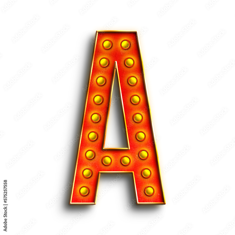Fototapete broadway show lights alphabet uppercase letters. this is a part of a set which also includes numbers
