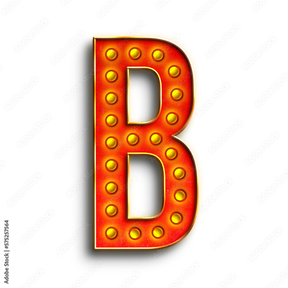 Fototapete broadway show lights alphabet uppercase letters. this is a part of a set which also includes numbers