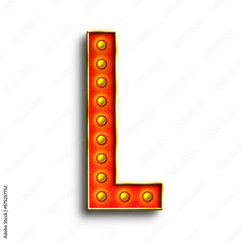 Fototapete broadway show lights alphabet uppercase letters. this is a part of a set which also includes numbers