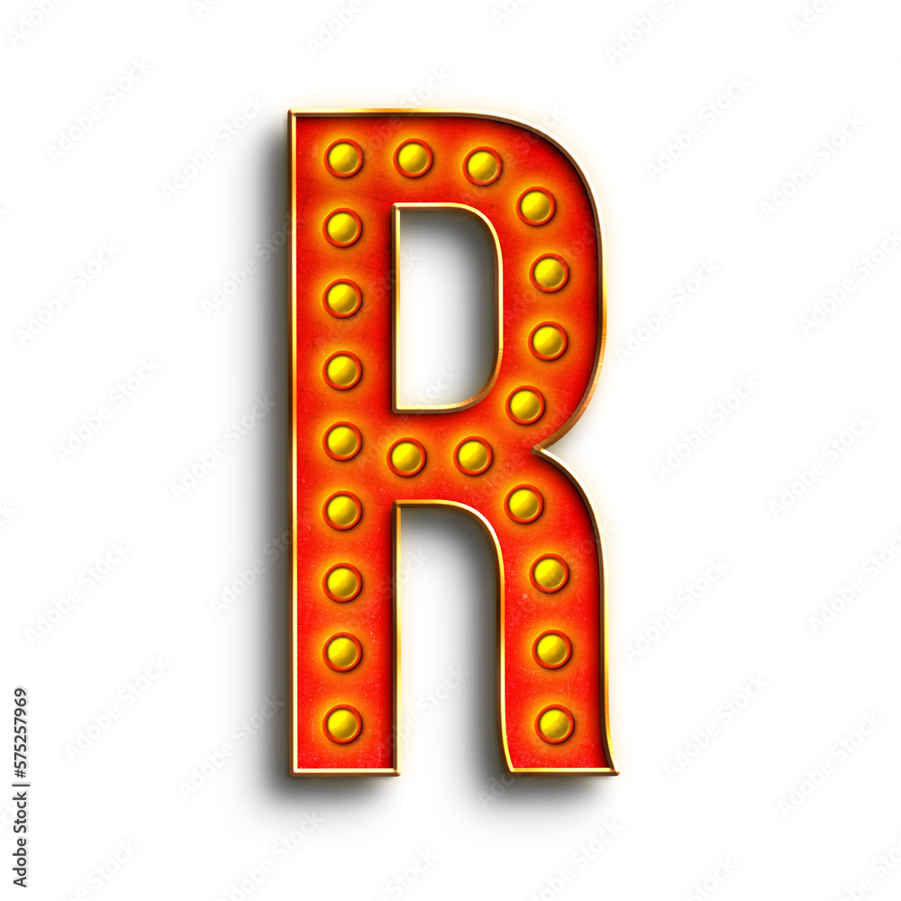 Fototapete broadway show lights alphabet uppercase letters. this is a part of a set which also includes numbers